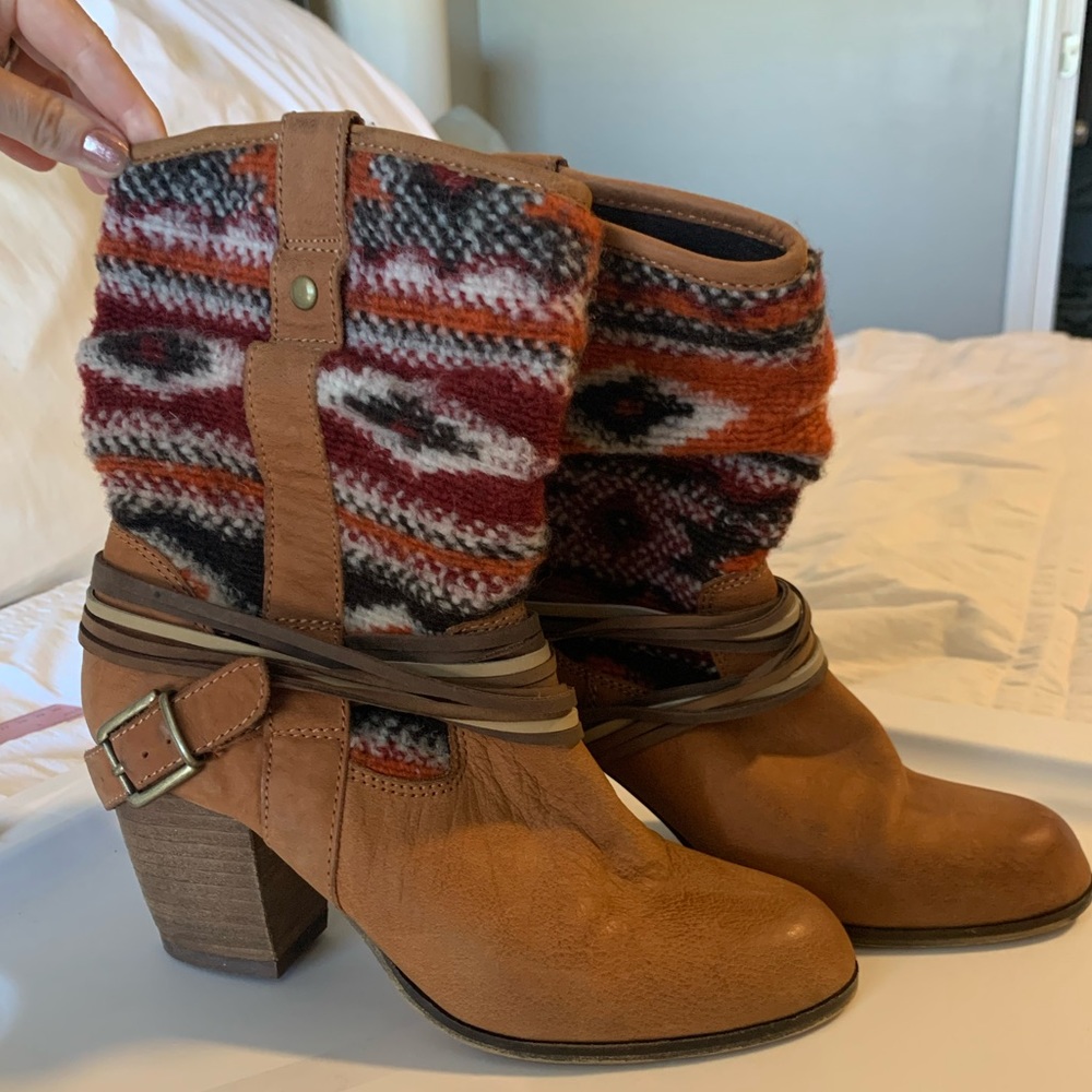 Steve Madden Toltec Cognac Leather mid calf boot